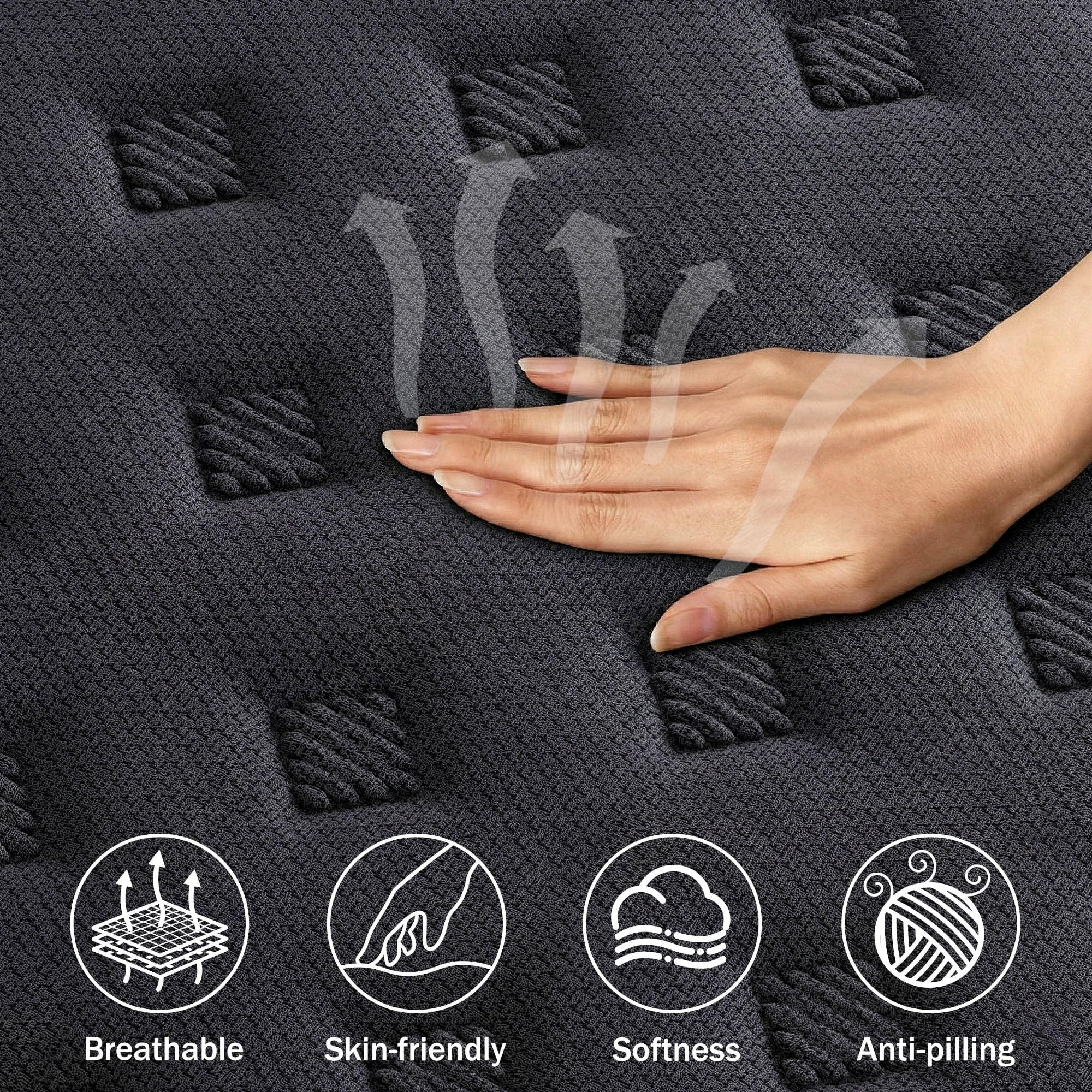 Tryagat 14” Queen Hybrid Mattress in a Box, Medium Firm Queen Size Mattresses, Cooling Gel Memory Foam Mattress with Individually Wrapped Pocket Coils, Pressure Relief